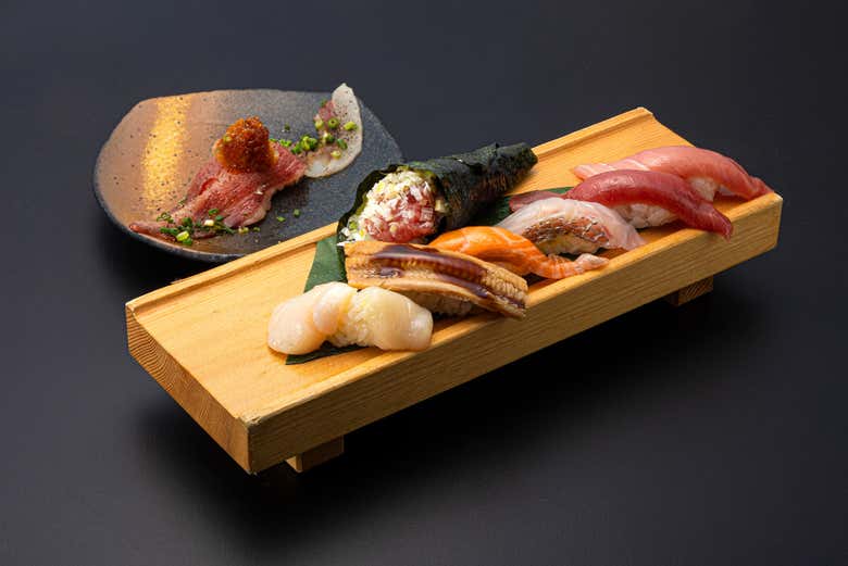 Enjoy sushi made from ingredients fresh